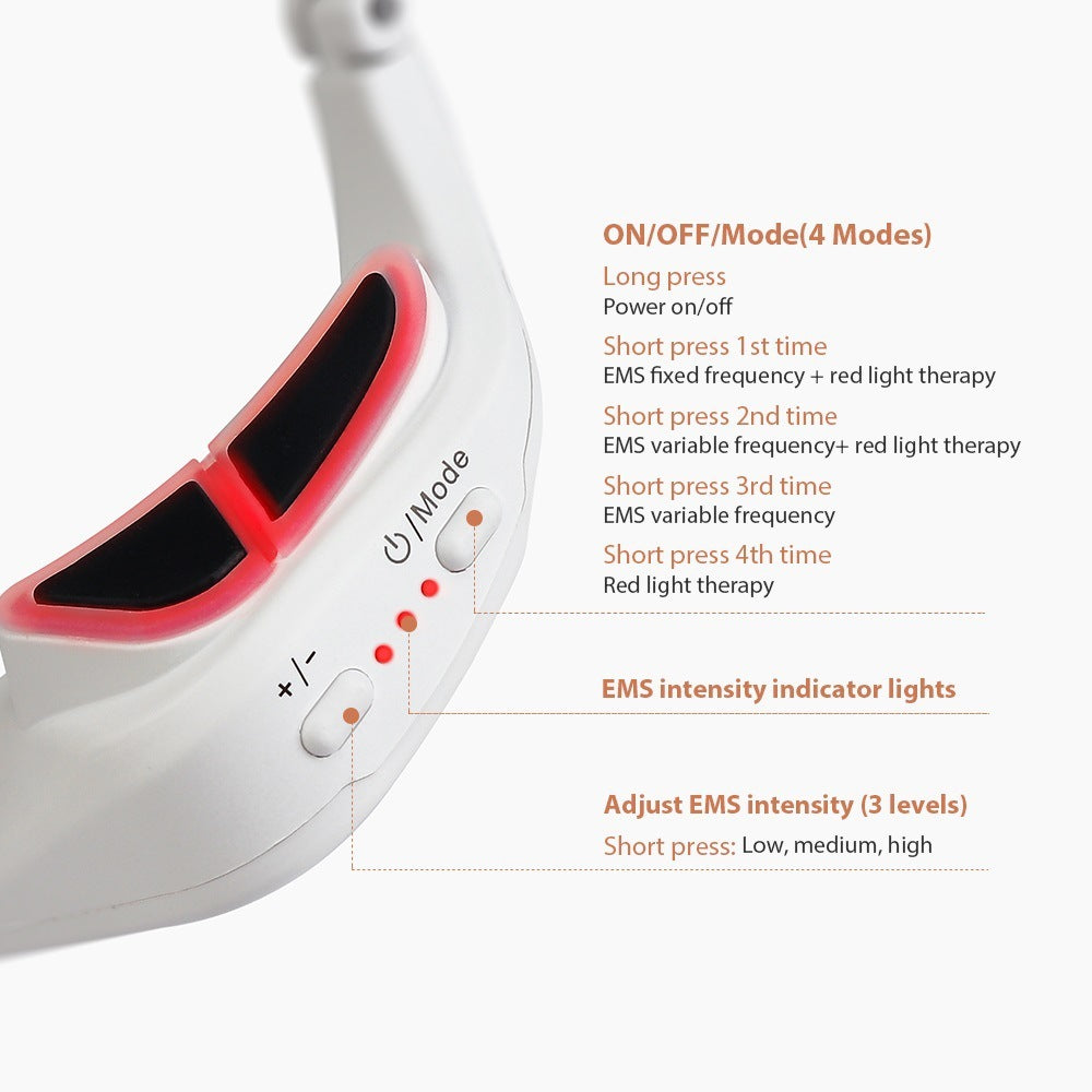 Hands-Free Eye Massager – Red Light and EMS Therapy