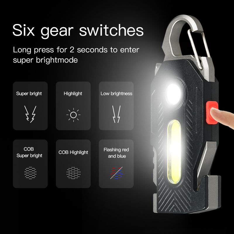 Emergency Keychain Light – COB LED with Tools and USB Charging