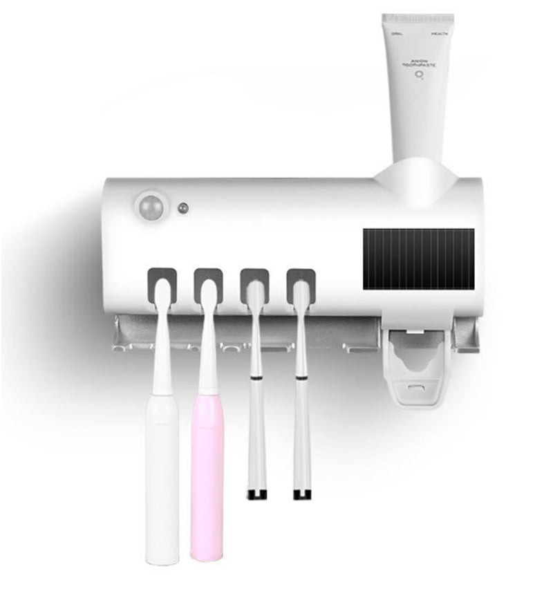 UV Toothbrush Sterilizer and Automatic Toothpaste Dispenser – USB Rechargeable