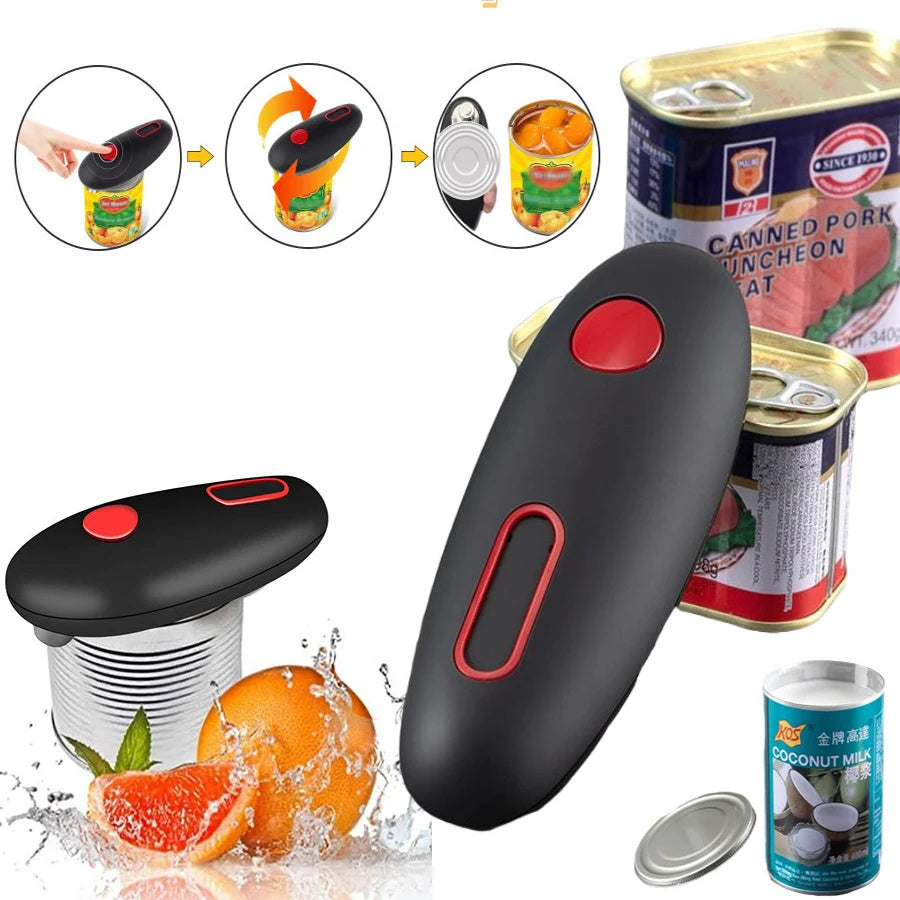 One-Touch Electric Can Opener – Hands-Free Jar and Bottle Opener
