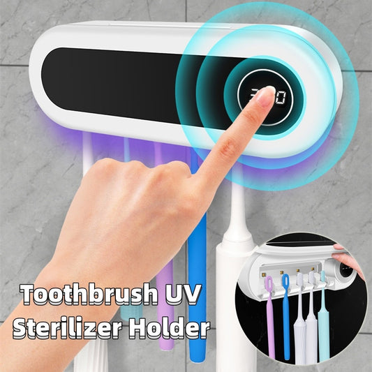 UV Toothbrush Sterilizer – Wall-Mounted with Toothpaste Dispenser