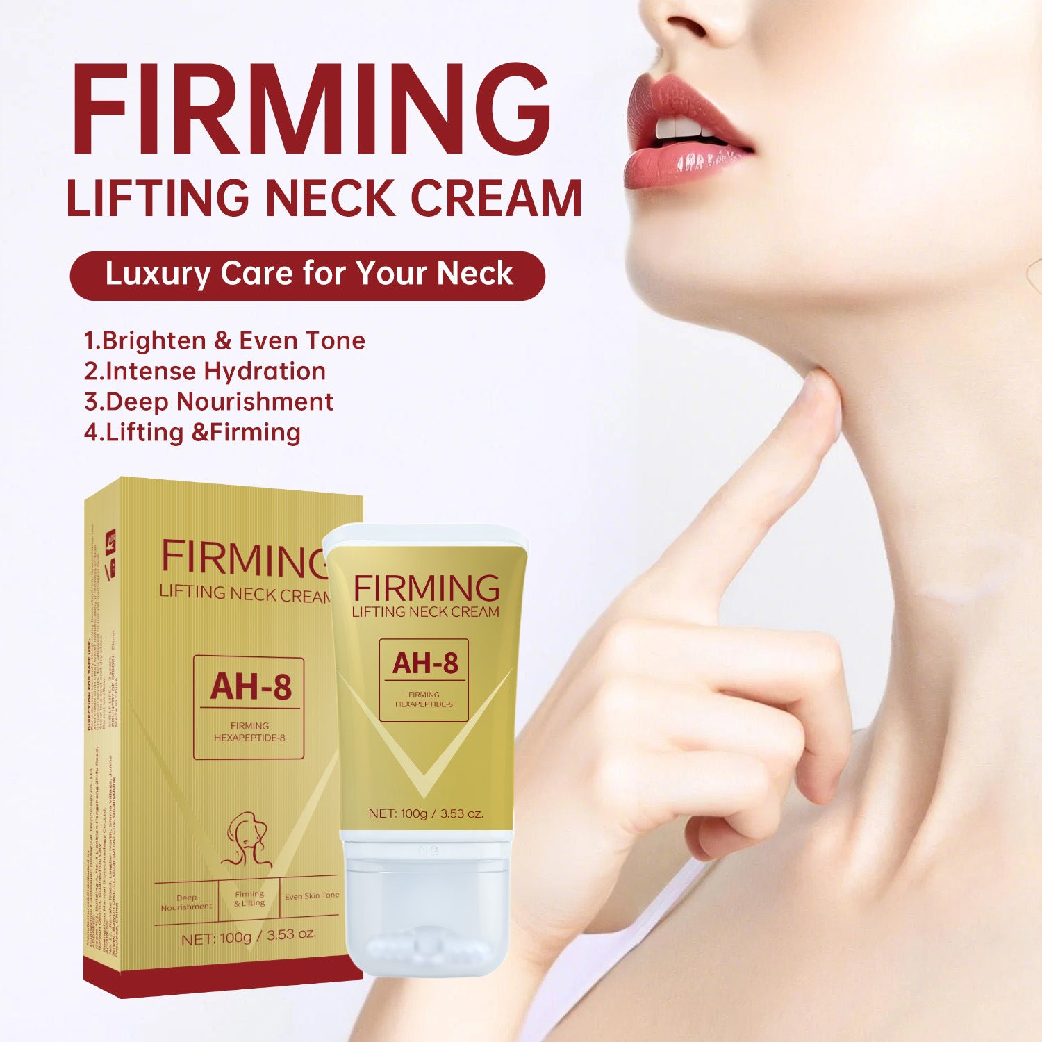 Neck Firming Cream – Anti-Aging Lift and Tighten with Massage Roller