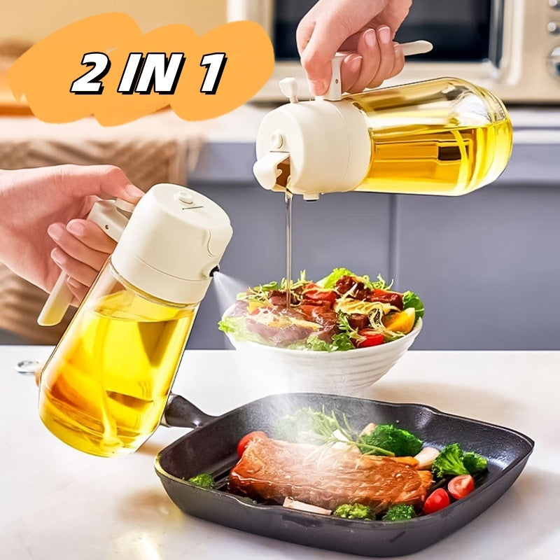 2-in-1 Olive Oil Sprayer and Dispenser – Perfect for Air Fryer, BBQ and Cooking