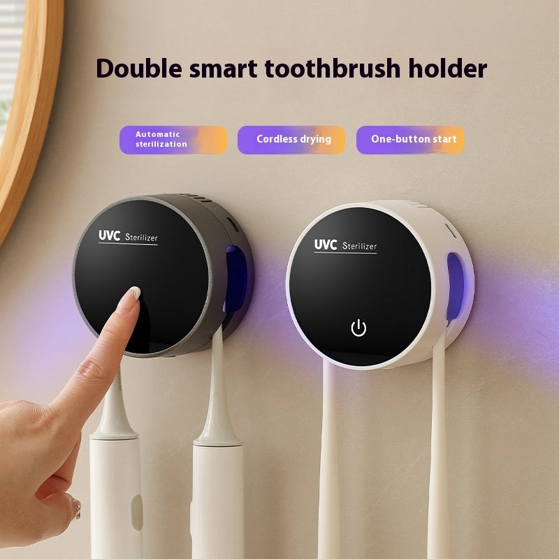 UVC Toothbrush Sterilizer – Wall-Mounted with USB Charging