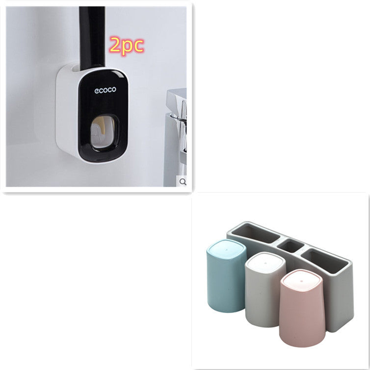 Toothpaste Holder Set – Wall Mount with Dispenser and Storage Cups