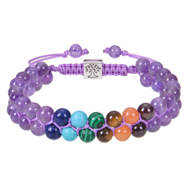 7 Chakra Healing Bracelet – Natural Crystal Beads for Balance and Energy