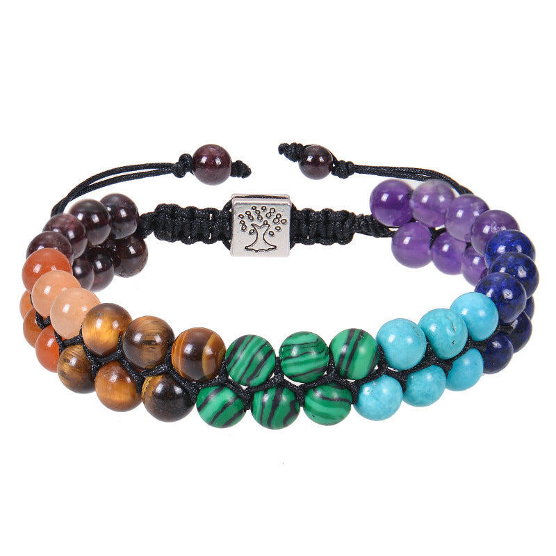 7 Chakra Healing Bracelet – Natural Crystal Beads for Balance and Energy