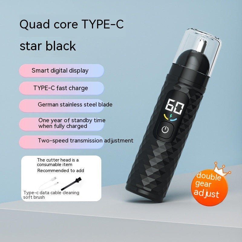Rechargeable Nose Hair Trimmer – Washable Grooming Tool for Men