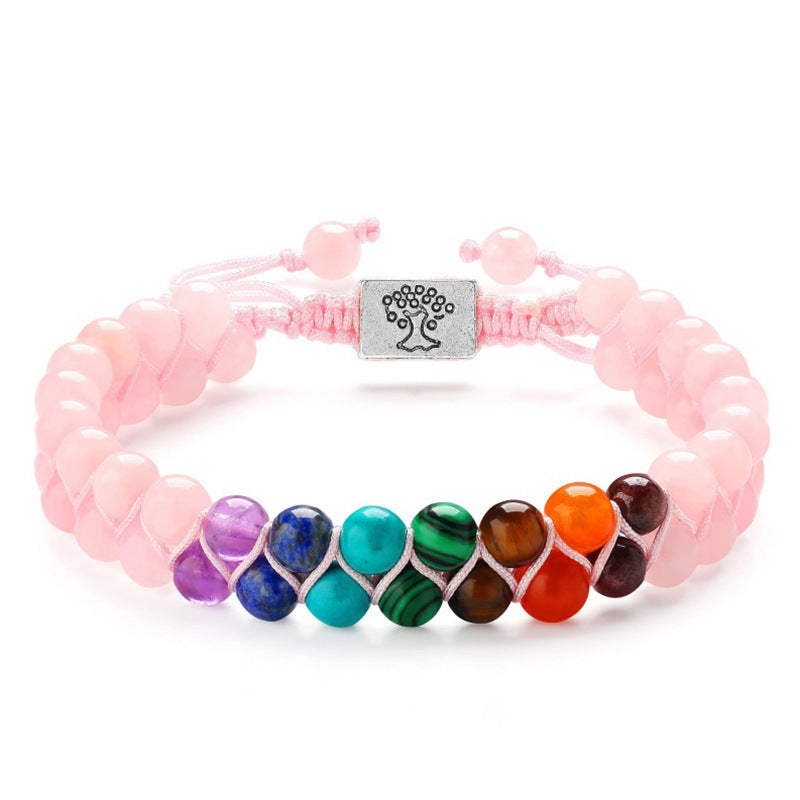 7 Chakra Healing Bracelet – Natural Crystal Beads for Balance and Energy