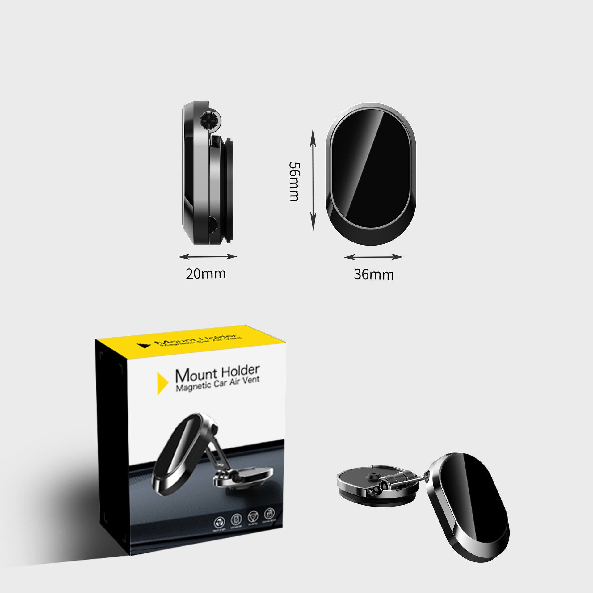 Magnetic Car Phone Mount – Foldable and Dashboard-Ready