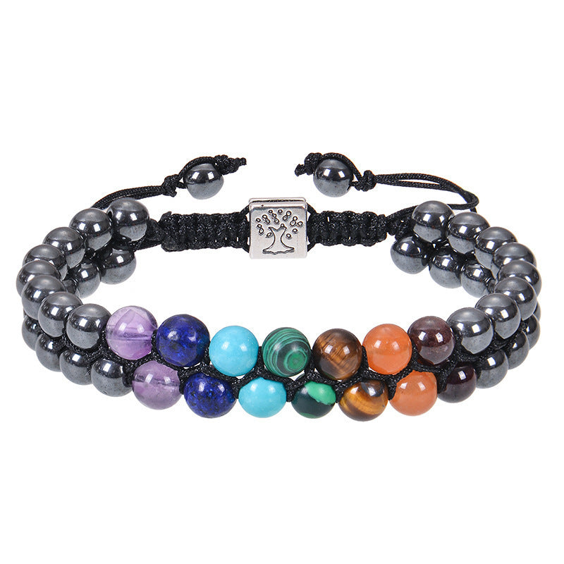 7 Chakra Healing Bracelet – Natural Crystal Beads for Balance and Energy