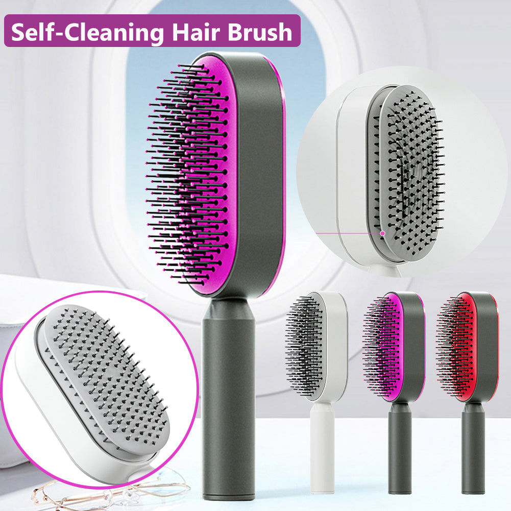 Self-Cleaning Hair Brush – Anti-Static and Scalp-Friendly Design