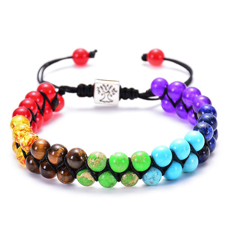 7 Chakra Healing Bracelet – Natural Crystal Beads for Balance and Energy
