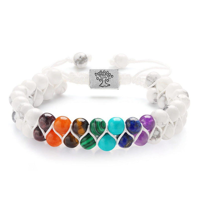 7 Chakra Healing Bracelet – Natural Crystal Beads for Balance and Energy