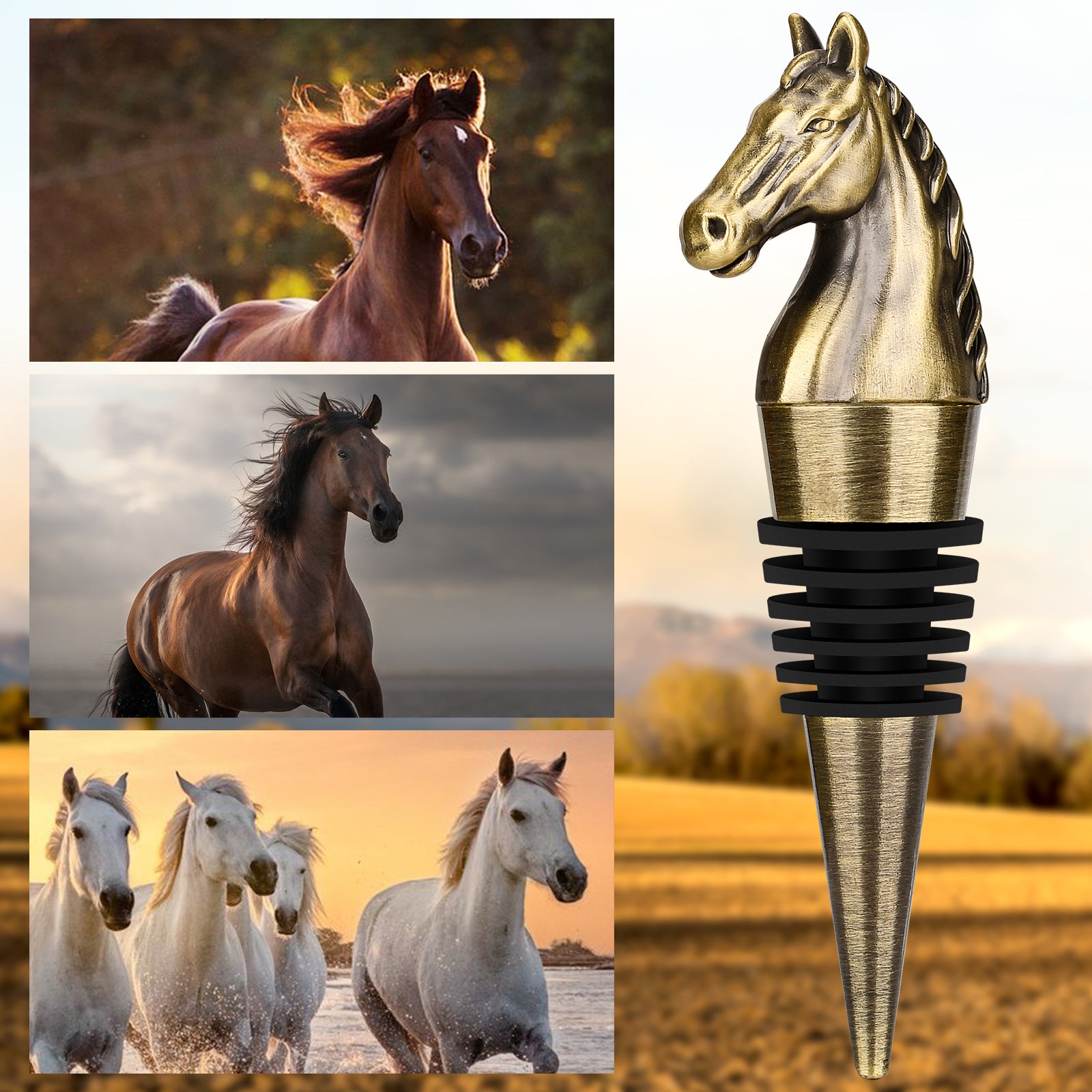 Horse Head Wine Stopper – Elegant Gift for Wine Lovers