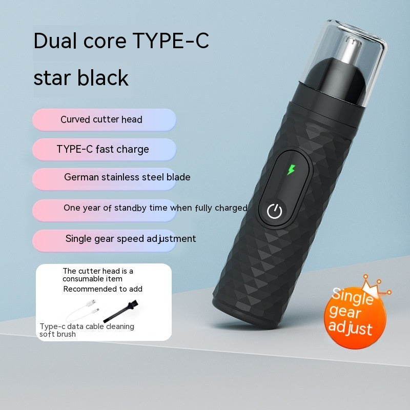Rechargeable Nose Hair Trimmer – Washable Grooming Tool for Men