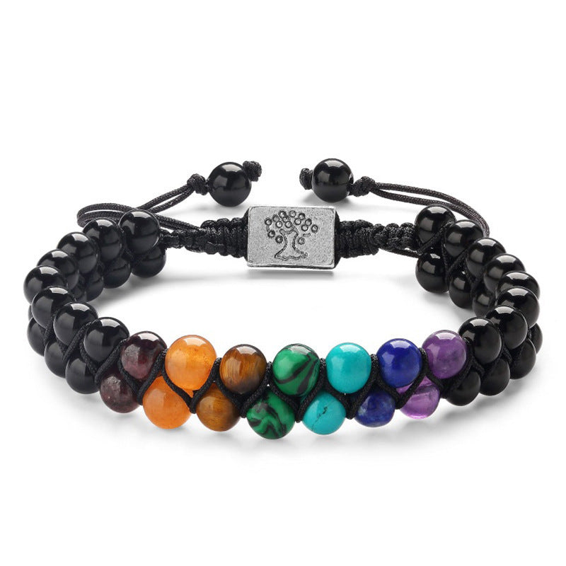 7 Chakra Healing Bracelet – Natural Crystal Beads for Balance and Energy